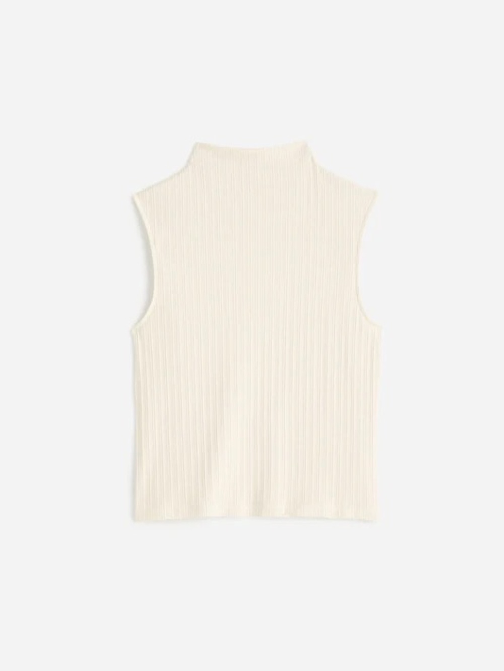 Madewell Ribbed Mockneck Tank in Light Cream - Size Medium